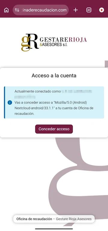 Configurar oficinaderecaudacion.com en el móvil