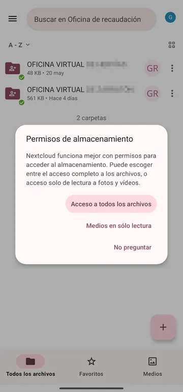 Configurar oficinaderecaudacion.com en el móvil
